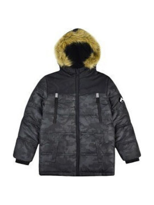 Kids' Casual Jacket with Lining & Hood Black
