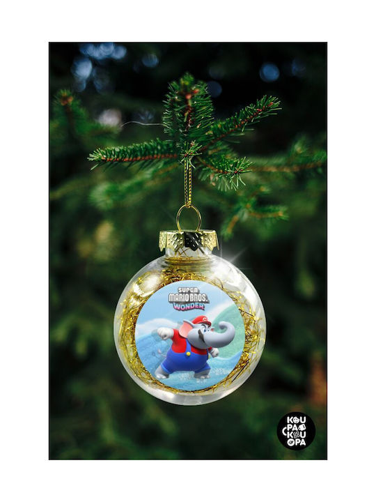 Super Mario And Friends Christmas Plastic Ball Ornament Transparent 8cm