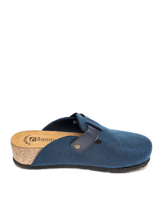 Anatomical Leather Women's Slippers Blue