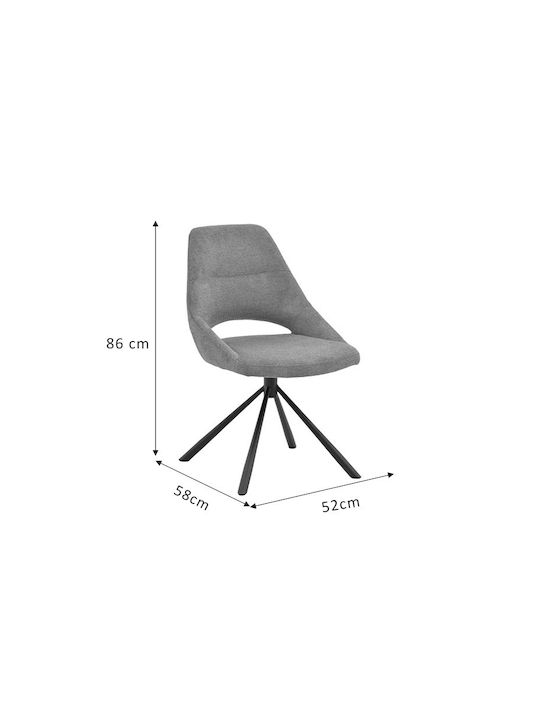 Luciano Dining Room Metallic Chair Grey 52x58x86cm