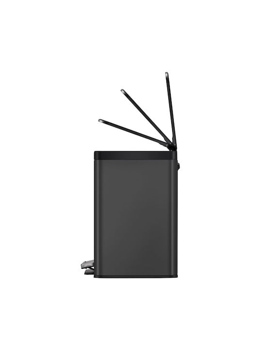 Eko Coș Essential De Gunoi Din Oțel Inoxidabil Cu Pedală Negru 9lt