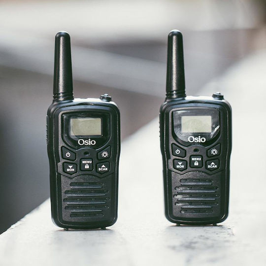 Osio OPM-1050 Безжичен Трансивър PMR 0.5W с Монохромен Екран Комплект 2бр В Черен Цвят