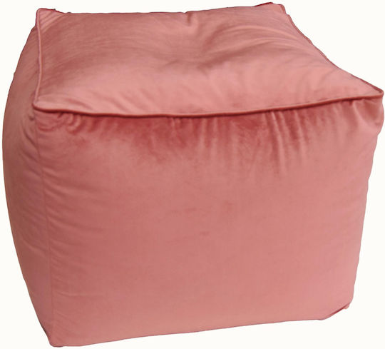 Velvet Stool Salmon 50x50x40cm Velvet Stool Salmon 50x50x40cm
