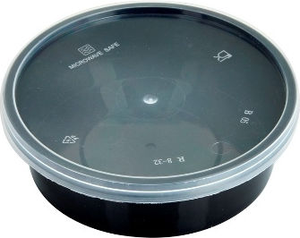 Ecocraft Disposable Plastic PP Tableware for Hot / Microwave Safe 300ml Black 50pcs