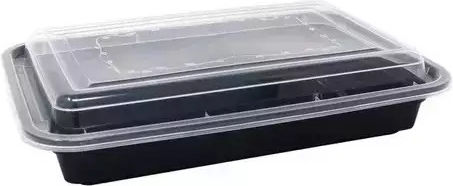 Ecocraft Disposable Plastic PP Tableware for Hot / Microwave Safe 800ml Black 50pcs