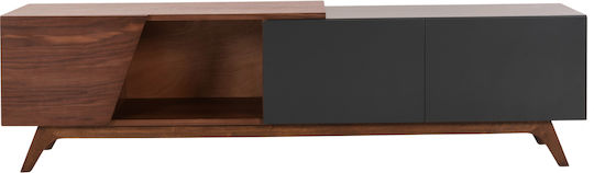 Suport TV din Lemn Hudson Walnut & Dark Grey L180xW40xH50cm