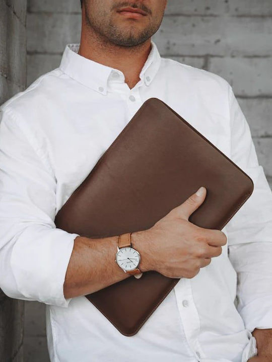 Sandmarc Leather Edition Θήκη για Laptop 14" MacBook Pro σε Καφέ χρώμα