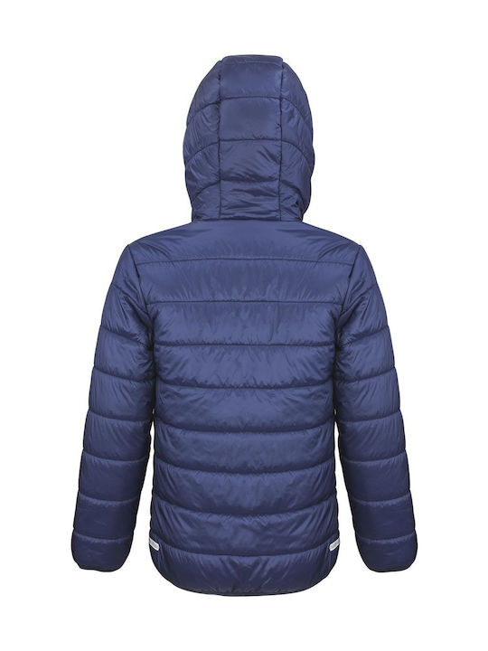 Kinder Freizeitjacke Kurz mit Futter & Kapuze Navy/Royal.
