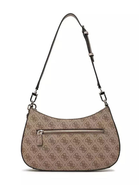 Guess Logo Leather Women's Bag Shoulder Brown