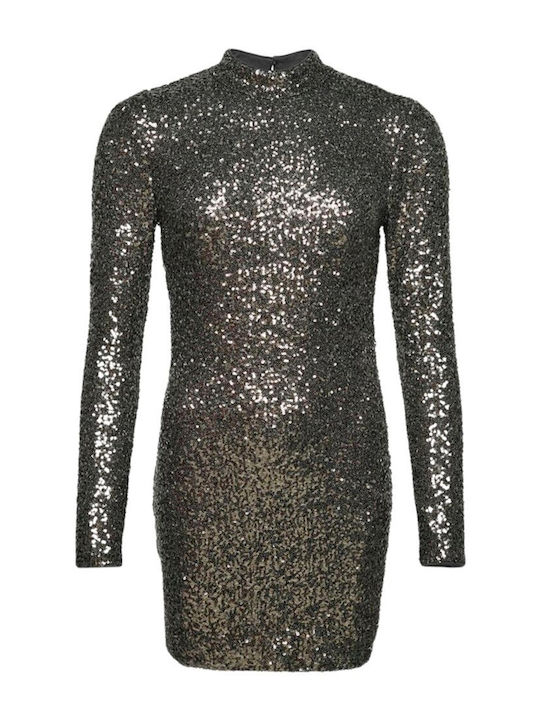 Dress Mini Abendkleid mit Transparenz Silber