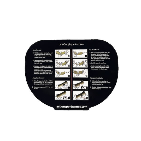 Asg Shooting Glasses Set of 4 Lenses with Anti-Glare Protection Black