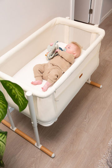 Childhome Люлка Evolux с Матрак и Странично Отваряне Natural White