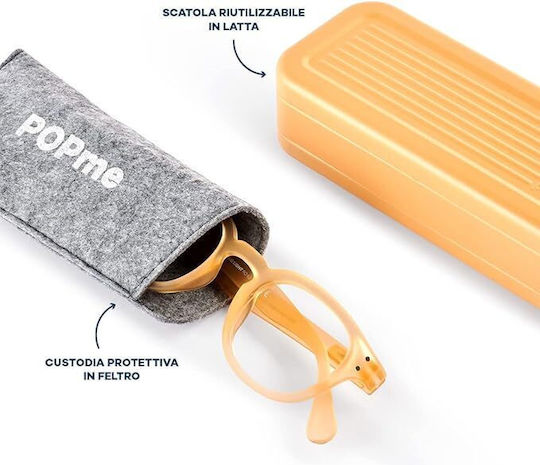PopMe Reading Glasses +3.00 Yellow Peach