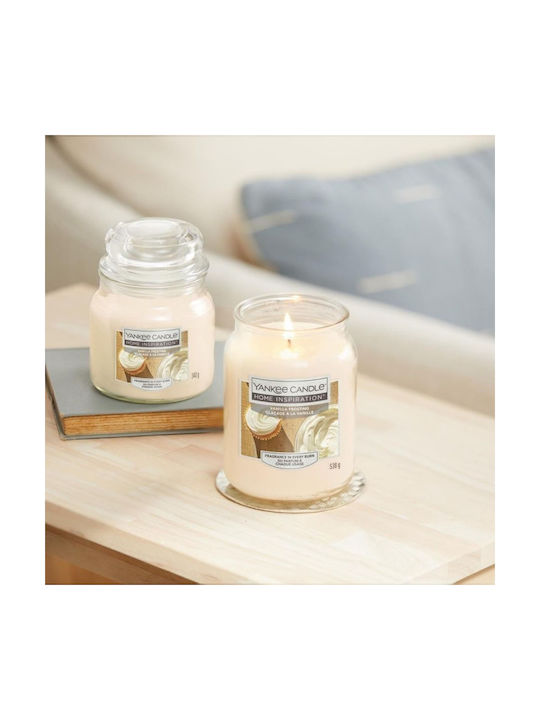 Yankee Candle Αρωματικό Κερί σε Βάζο με Άρωμα Vanilla Frosting Λευκό 538gr