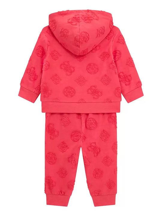 Guess Kids Sweatpants Set Pink 2pcs