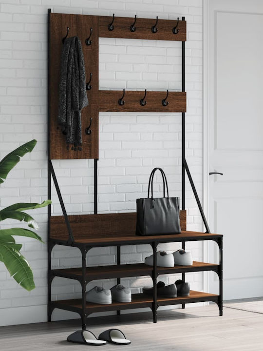vidaXL Гардеробна стойка Кафяв 100x40x184см