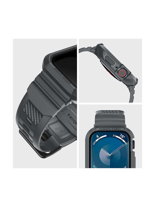 Spigen Rugged Armor ”pro” Silicone Case in Gray color for Apple Watch 4 / 5 / 6 / 7 / 8 / 9 / SE.