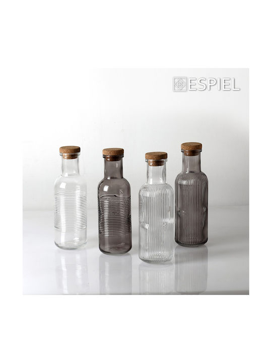 Espiel Flasche Wasser Glas mit Korken Transparent 1000ml