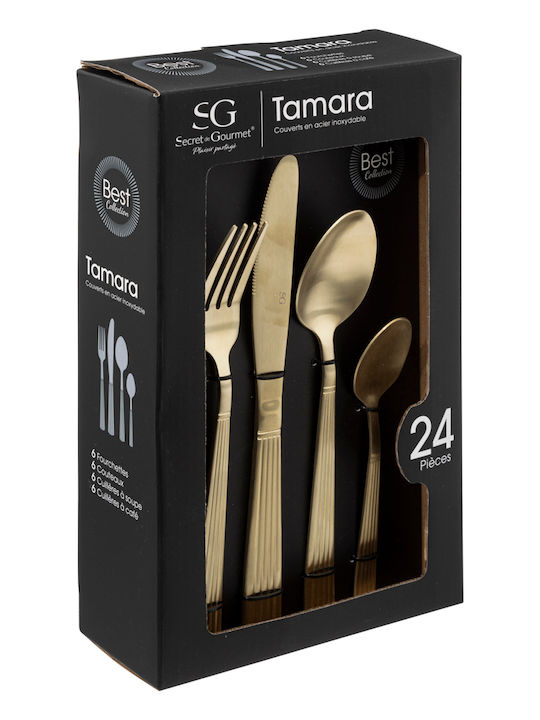 Cutlery Set Stainless Gold 24pcs