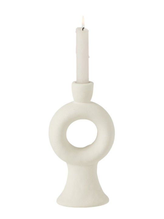 Candle Holder Ceramic in White Color 11x7.5x29cm 1pcs