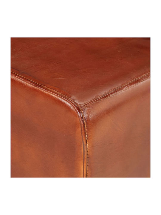 Dining Room Genuine Leather Bench Coffee 160x30x49cm
