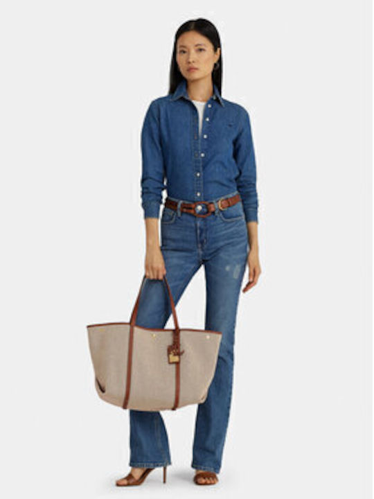 Γυναικεία Τσάντα Shopper Ώμου Καφέ