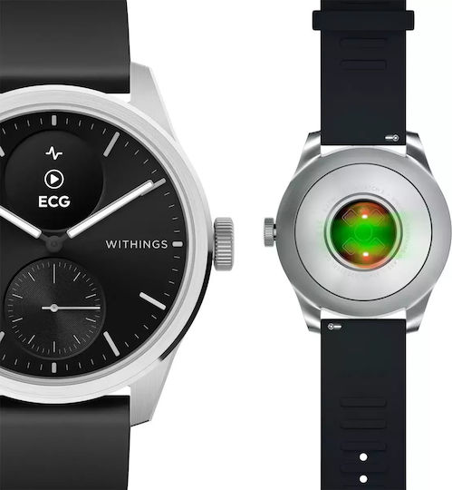 Withings ScanWatch 2 Stainless Steel 42mm Αδιάβροχο με Παλμογράφο (Μαύρο)