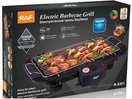 Raf Tabletop Electric Grill Grill 2000W 35cmx12cmcm