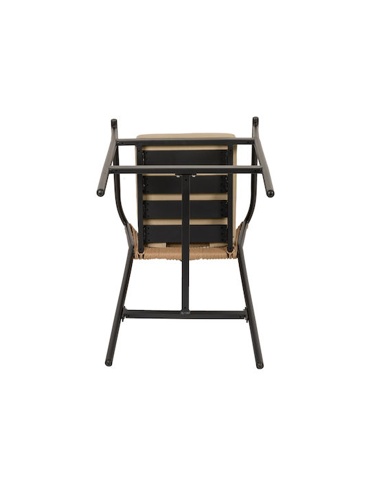Scaun De Bar Pentru Exterior Rattan Mandraka Negru/Natural 56x63x108cm