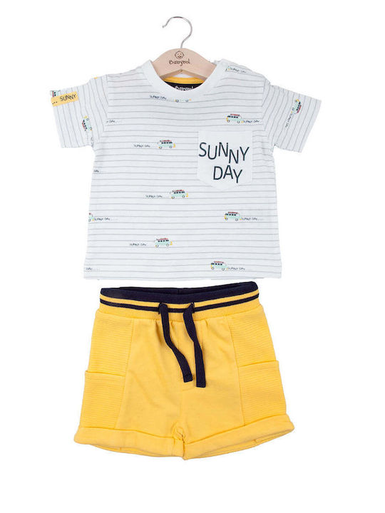 Babybol Kids Set with Shorts Summer 2pcs White