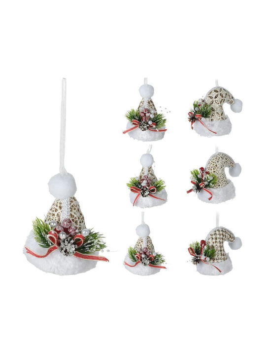 ArteLibre Christmas Hat Ornament White 8x10cm