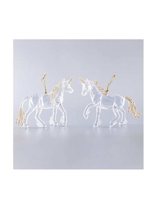 Eurolamp Ornament de Crăciun Ηorse Acrilic cu Pulbere de Aur cu Paiete 10.5x10.8buc (desene și modele diverse)