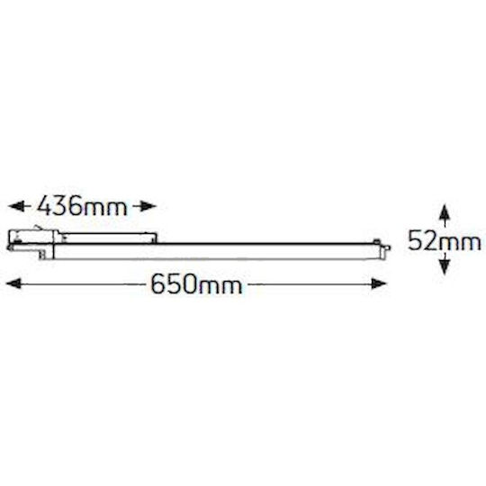 Geyer Commercial Linear LED Ceiling Light 16W Warm White IP20 L65xD43.6xH5.2cm