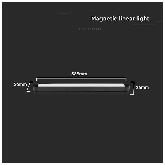 V-TAC LED Γραμμικό Φωτιστικό Οροφής 18W Φυσικό Λευκό IP20 Μ38.5xΒ2.6xΥ2.4εκ.