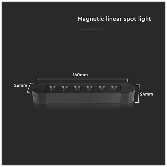V-TAC LED Lumina liniară Lumină Plafon 5W Alb natural IP20 L16xL2.6xÎ2.4cm