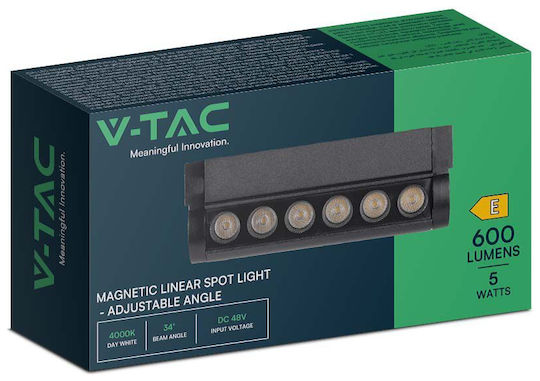 V-TAC LED Kommerzielle lineare Beleuchtung Leuchte Decke 5W Warmes Weiß IP20 B14.5xT5.2xH3.3cm