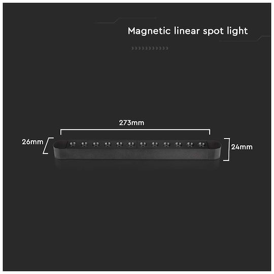 V-TAC LED Lumina liniară Lumină Plafon 12W Alb natural IP20 L27.3xL2.6xÎ2.4cm