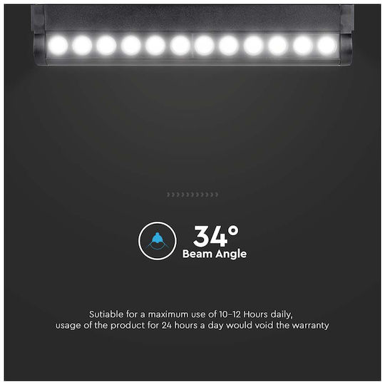 V-TAC LED Lumina liniară Lumină Plafon 12W Alb natural IP20 L26xL5.2xÎ3.3cm
