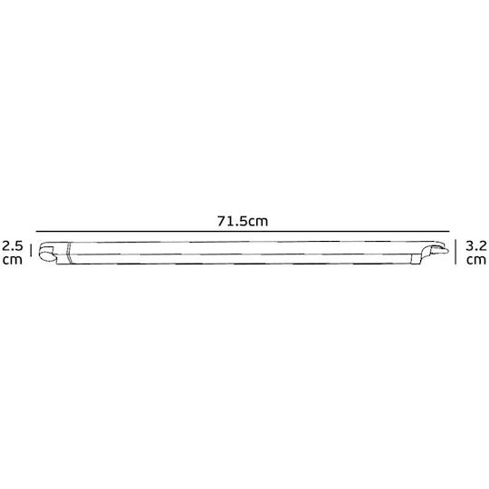 VK Lighting Commercial Linear LED Ceiling Light 20W Warm White IP20 L71.5xD32xH2.5cm