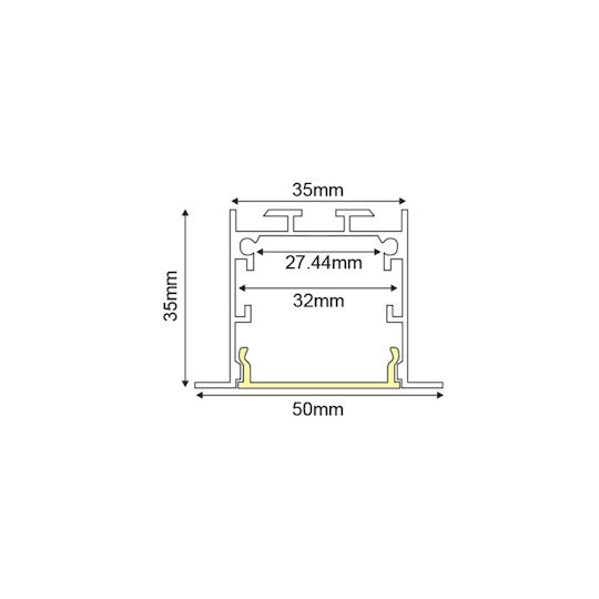 Aca Vylo Commercial Linear Recessed LED Wall Light 25W Warm White IP20 93cm