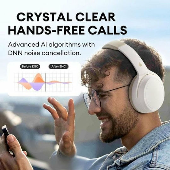 Edifier WH700NB Fără fir Bluetooth Over Ear Căști cu 68 ore de Funcționare și Încărcare Rapidă Bej