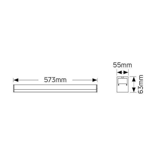Geyer Commercial Linear LED Ceiling Light 18W Warm White IP20 Dimmable L60xD55xH6.3cm
