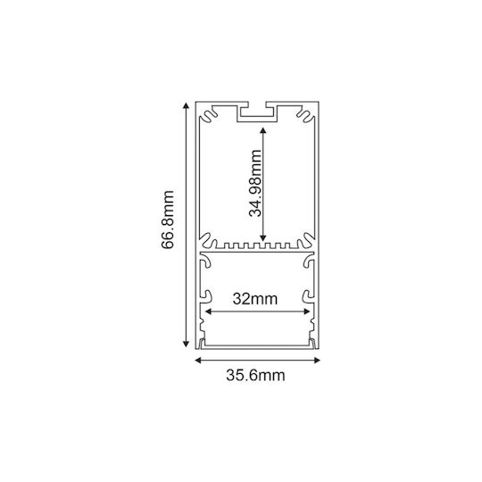 Aca Commercial Linear LED Wall Light 41W Natural White Dimmable 149cm