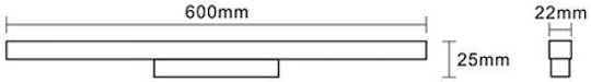 Interlight Commercial Linear LED Ceiling Light Natural White IP20 L60xD2.5xH2.2cm