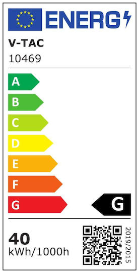 V-TAC LED Γραμμικό Φωτιστικό Οροφής 40W Ρυθμιζόμενο Λευκό