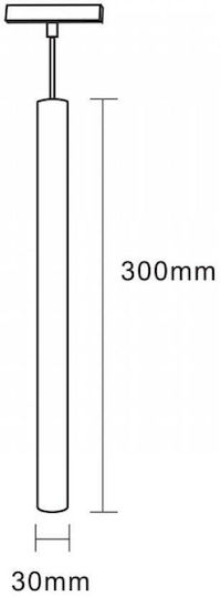 Interlight Commercial Linear LED Ceiling Light Warm White IP20 L30xD30cm