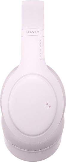 Havit H633BT Ασύρματα / Ενσύρματα Over Ear Ακουστικά με 22 ώρες Λειτουργίας Ροζ