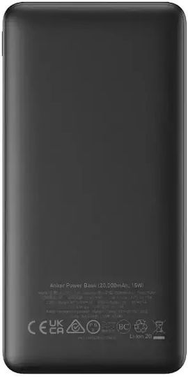 Anker PowerCore 326 20000mAh 15W с USB-A изходен порт и USB-C изходен порт Черен