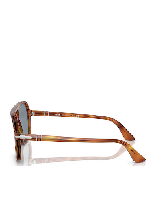 Persol Мъжки Слънчеви Очила с Кафяв Костенурков Пластмасов Рамка и Сини Стъкла PO3328S 96/56