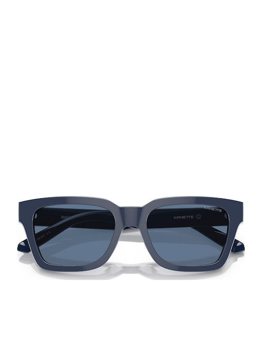 Arnette Cold Heart 20 Unisex Sunglasses with Blue Horn-Rimmed Frame and Blue Mirror Lens AN4334 122180